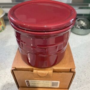 Longaberger Paprika 1 Pint Salt Crock with Lid - New in Box